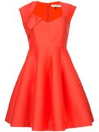 Halston Heritage Sweatheart Neck Dress - Yellow & Orange