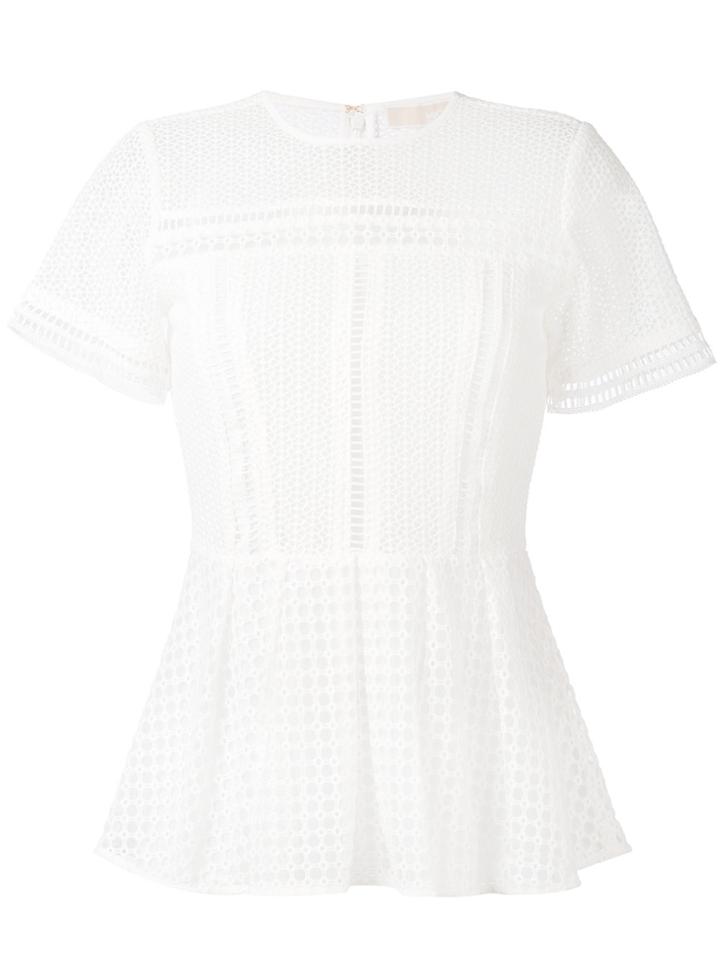 Michael Michael Kors Soft Peplum Top - White