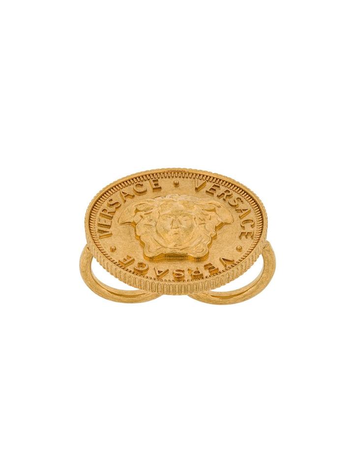 Versace Medusa Coin Ring - Metallic