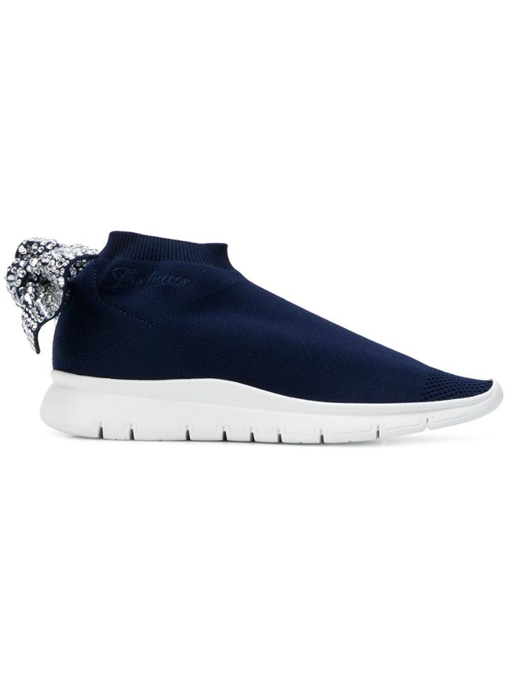 Joshua Sanders Embellished Bow Sneakers - Blue