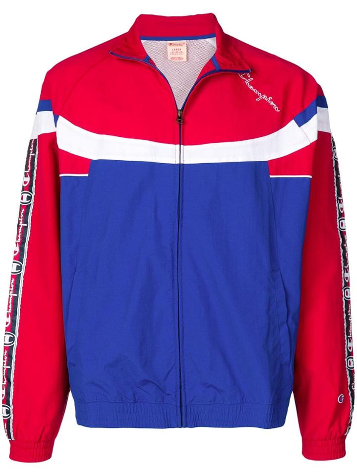 Champion Logo Tape Track Jacket - White