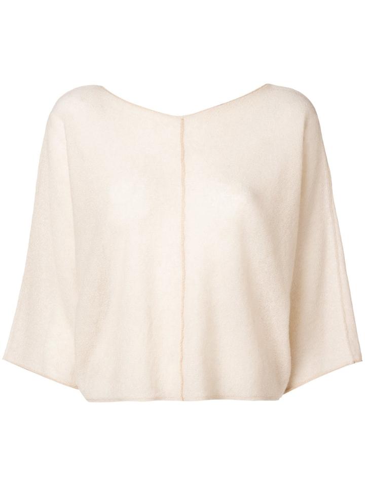 Forte Forte Cropped Sleeve Sweater - Nude & Neutrals