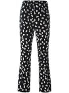 Altuzarra Dotted Print Flared Trousers, Women's, Size: 38, Black, Polyester/viscose/polyamide/spandex/elastane