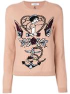 Valentino - Tattoo Intarsia Jumper - Women - Virgin Wool/cashmere - M, Nude/neutrals, Virgin Wool/cashmere