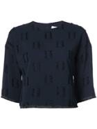 Derek Lam 10 Crosby Round Neck Cropped Top - Blue