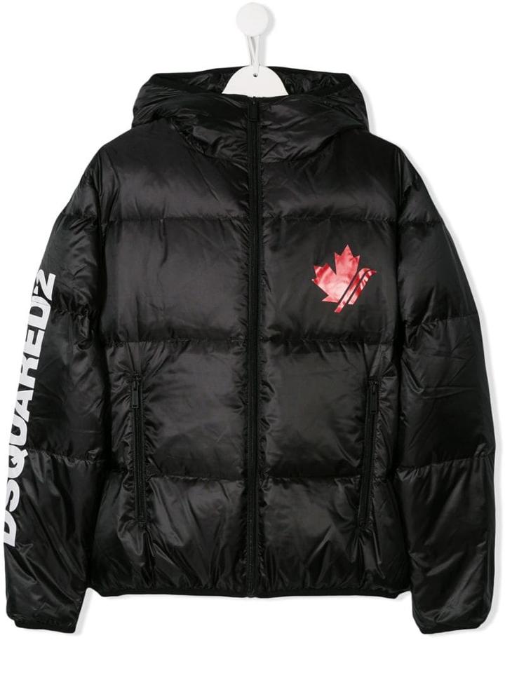 Dsquared2 Kids Teen Padded Logo Jacket - Black