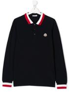 Moncler Kids Teen Long-sleeve Polo Shirt - Blue