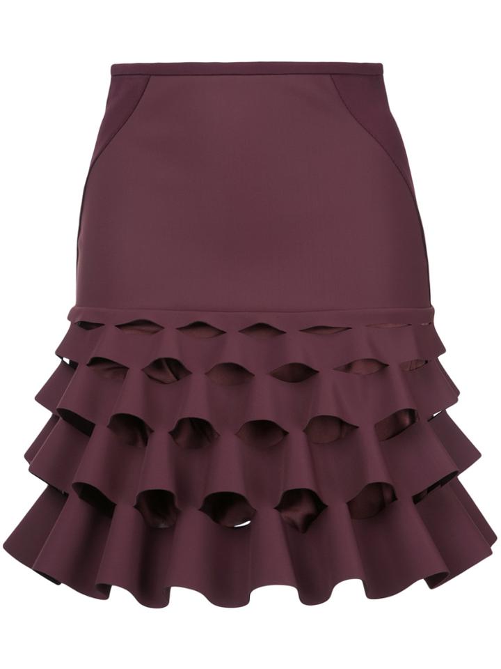 Dion Lee Ruffled Skirt - Red