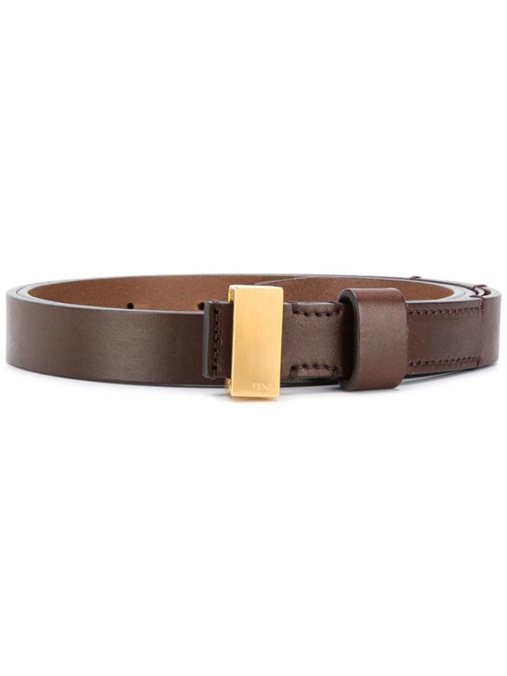 Fendi Gold-tone Buckle Belt - Brown