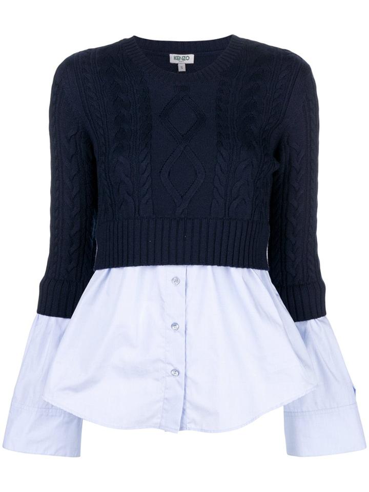 Kenzo Hybrid Shirt Jumper - Blue