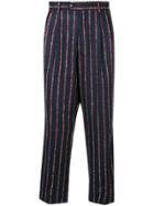 Sartorial Monk Striped Trousers - Blue