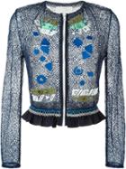 Peter Pilotto 'solar' Embroidered Jacket, Women's, Size: 8, Blue, Viscose/polyamide