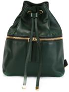 Marni Drawstring Backpack, Green, Calf Leather