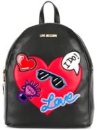 Love Moschino Heart Embellished Backpack - Black