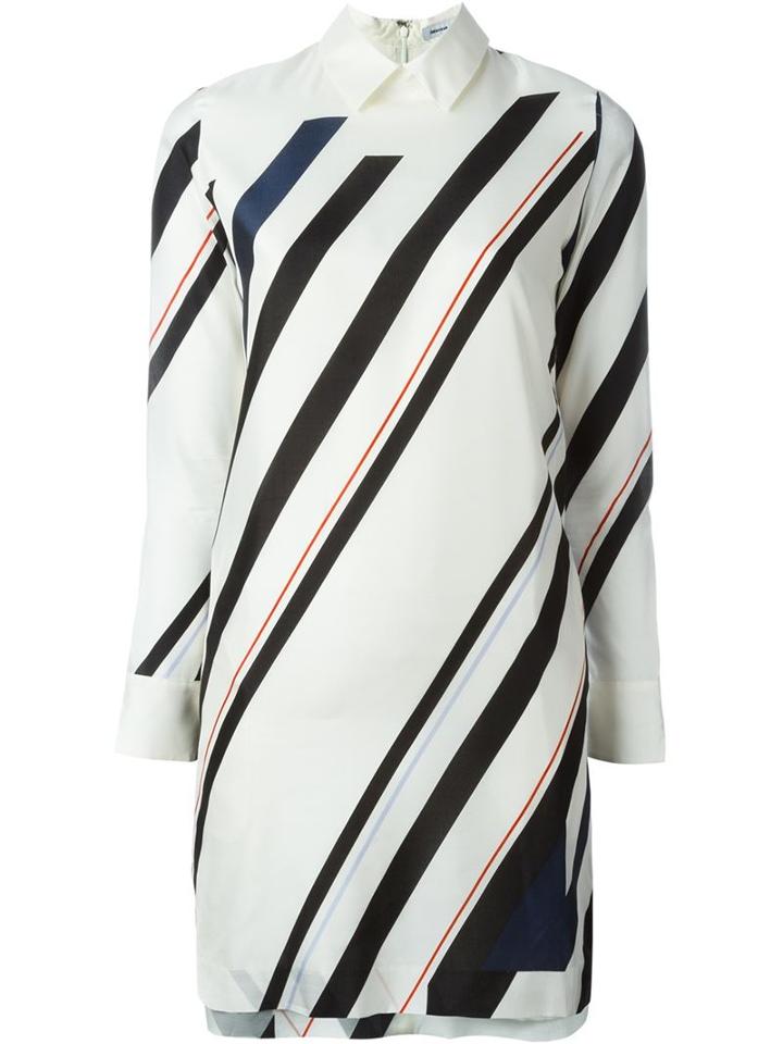 08sircus Stripe Shirt Dress, Women's, Size: 2, White, Cupro/silk