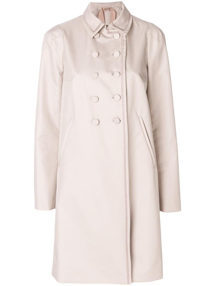 No21 Double-breasted Coat - Nude & Neutrals