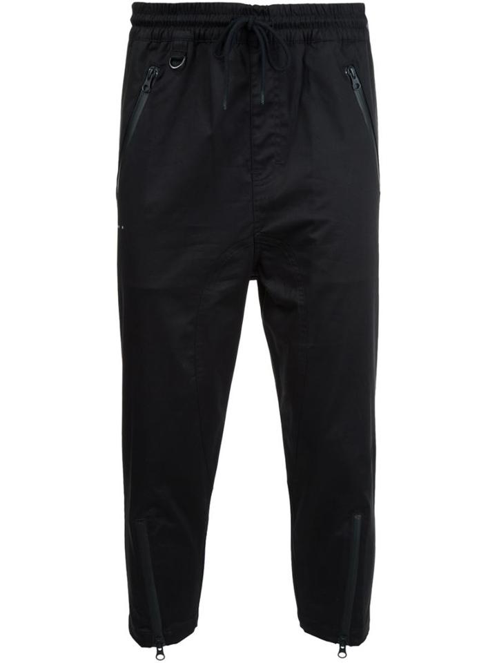 Publish Cropped Zipped Leg Trousers, Men's, Size: 28, Black, Cotton/spandex/elastane