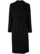 Joseph Belted Wrap Coat, Women's, Size: 40, Black, Viscose/wool