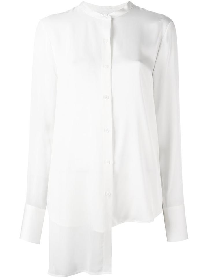 Dkny Asymmetric Shirt, Women's, Size: Small, White, Silk/spandex/elastane/viscose