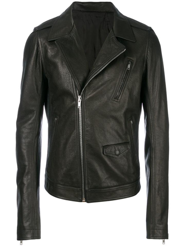 Rick Owens Pebbled Biker Jacket - Black