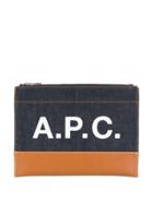 A.p.c. Logo Clutch Bag - Blue
