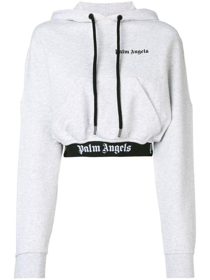 Palm Angels Cropped Hoodie - Grey