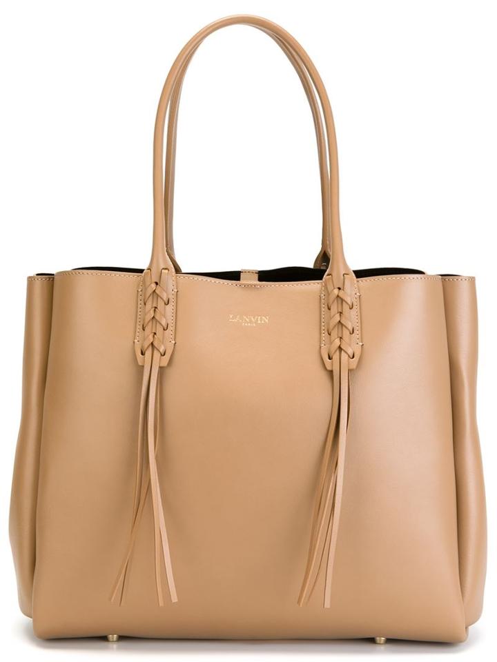 Lanvin Fringed Tote, Women's, Nude/neutrals, Leather