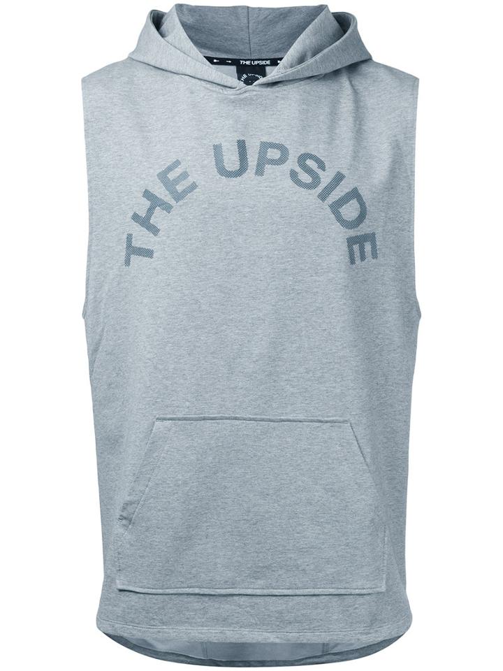 The Upside - Logo Print Hoodie - Men - Cotton/polyester/spandex/elastane - M, Grey