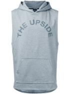 The Upside - Logo Print Hoodie - Men - Cotton/polyester/spandex/elastane - M, Grey