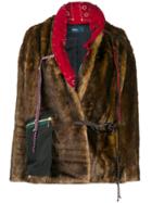 Kolor Climbing-harness Faux-fur Jacket - Brown