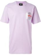 Stussy Embroidered Logo T-shirt, Men's, Size: L, Pink/purple, Cotton