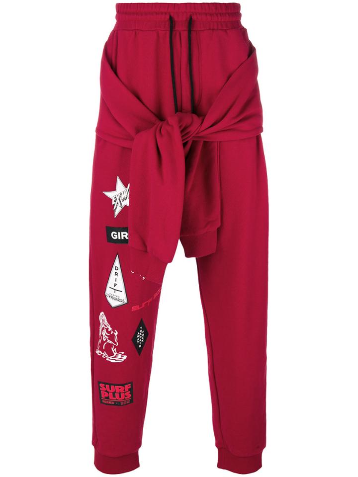 Ex Infinitas Surf Sticker Print Track Pants - Red