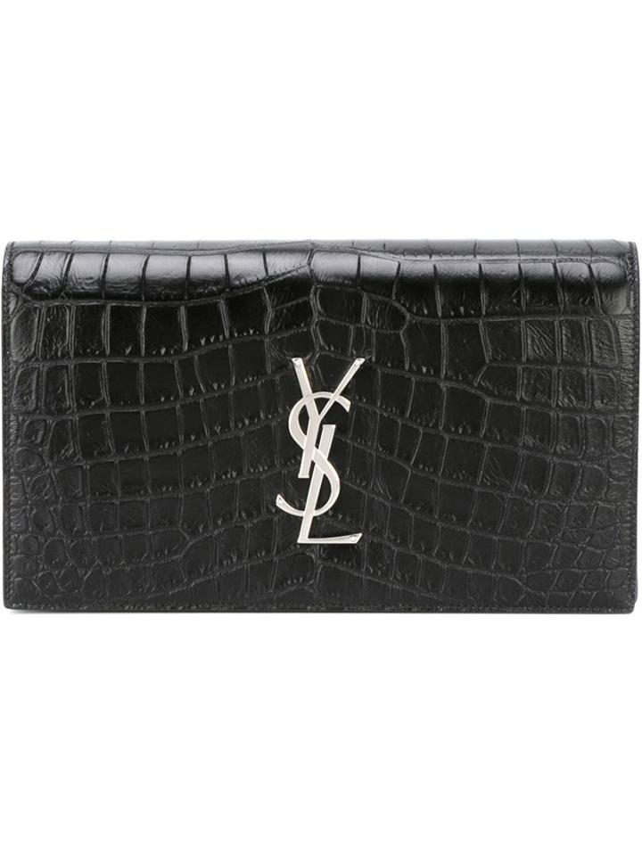Saint Laurent 'monogram' Clutch, Women's, Black, Calf Leather