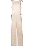 8pm Gathered Waist Jumpsuit - Pink & Purple