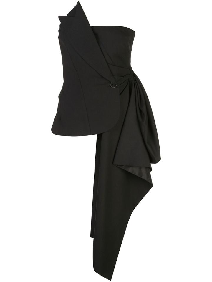 Monse Asymmetric Fitted Top - Black