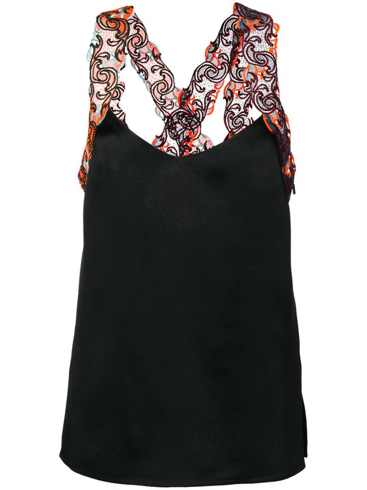 Versace Baroque Lace-trimmed Top - Black