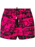 Dsquared2 Multi Print Swim Shorts - Pink