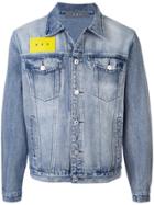 Geo Logo Stonewashed Denim Jacket - Blue