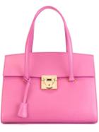 Salvatore Ferragamo Gancio Lock Tote, Women's, Pink/purple, Leather