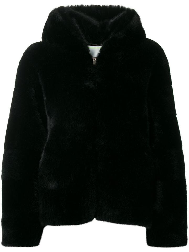 Ava Adore Hooded Faux-fur Jacket - Black