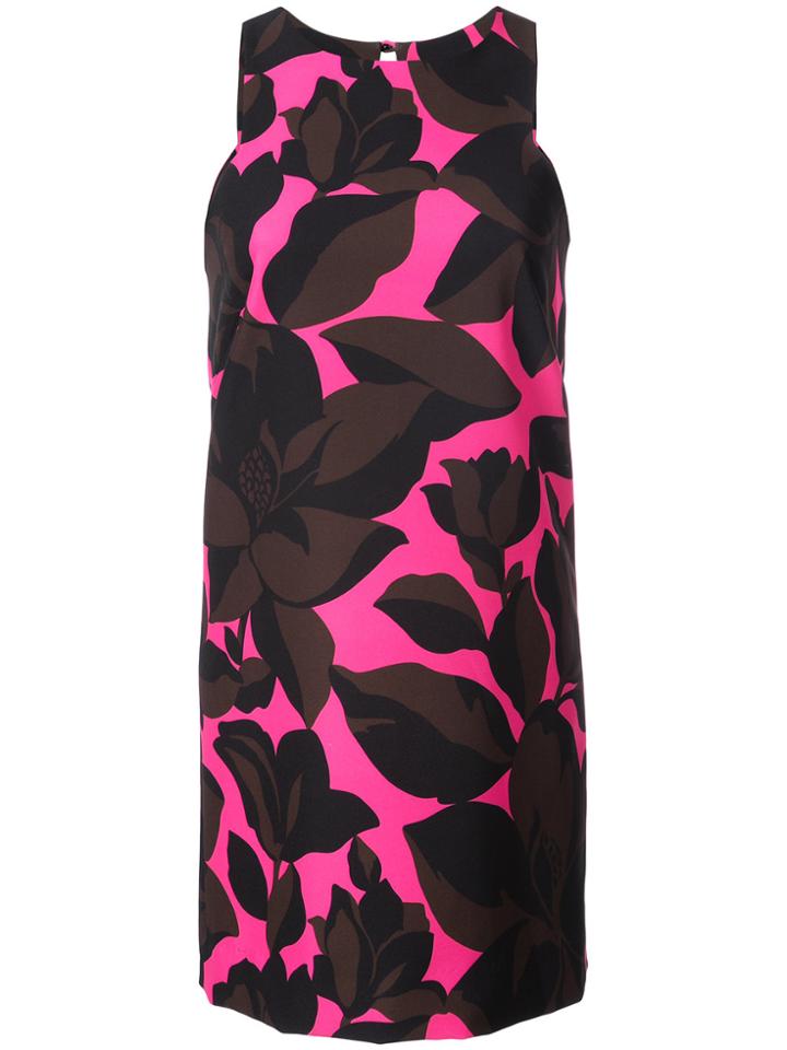 Milly Macro Floral Print Dress - Pink & Purple