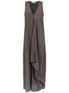 Mara Mac Long Silk Dress - Grey