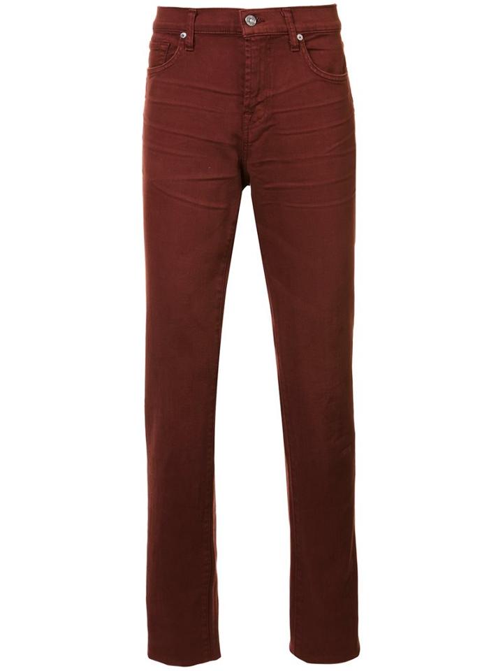 7 For All Mankind 'the Slimmy' Jeans, Men's, Size: 31, Red, Cotton