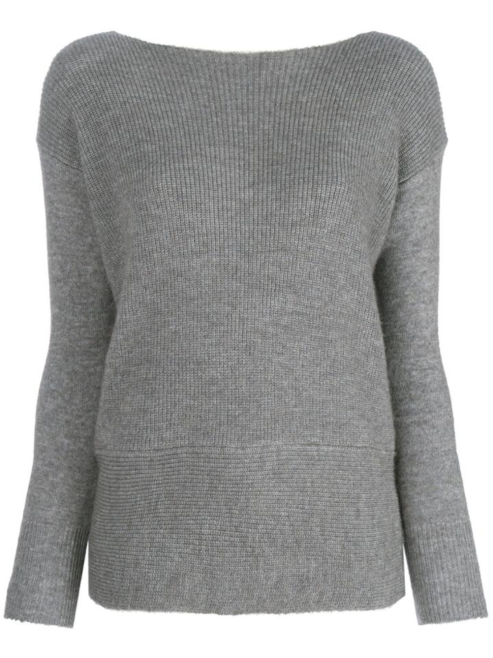 Liu Jo Knitted Boat Neck Jumper - Grey