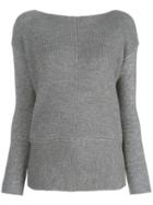 Liu Jo Knitted Boat Neck Jumper - Grey