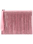 Christopher Kane Crystal Fringe Patent Clutch - Pink