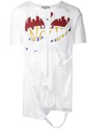 Maison Mihara Yasuhiro Distressed T-shirt, Men's, Size: 50, White, Cotton