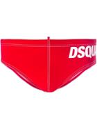 Dsquared2 Beachwear Brasiliano Swim Trunks, Men's, Size: 44, Red, Polyamide/spandex/elastane