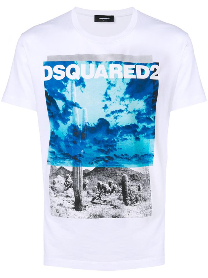 Dsquared2 Cactus Print T-shirt - White