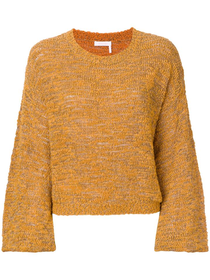 See By Chloé Balloon Sleeved Sweater - Yellow & Orange